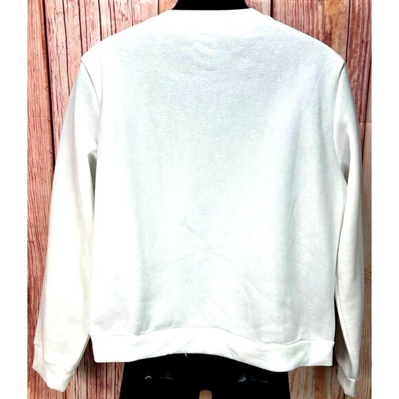 Womens White Crewneck Sweatshirt XL NWT "Babe" Graphic - Picture 2 of 6
